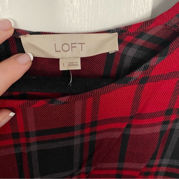 Loft Red & Black Plaid Shirt - Picture 5 of 7